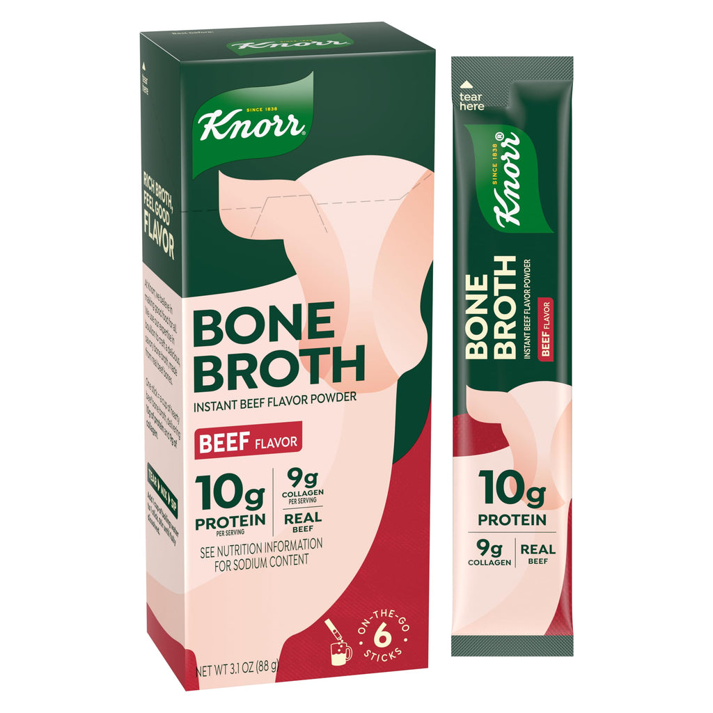 Beef Bone Broth Instant Powder Mix Packets, 6 Count E9500