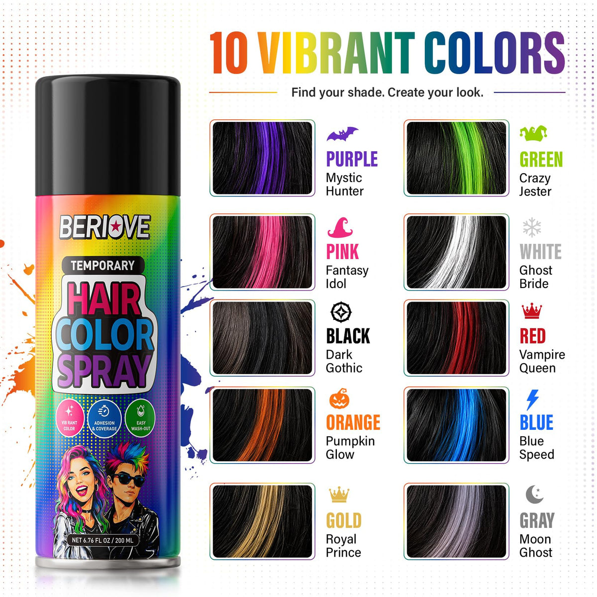 Temporary Hair Spray 6.76oz Washable K390