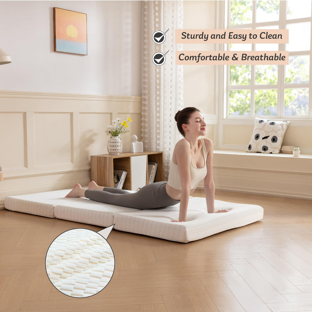 3 Inch Twin Tri Fold Memory Foam Mattress Topper L910019
