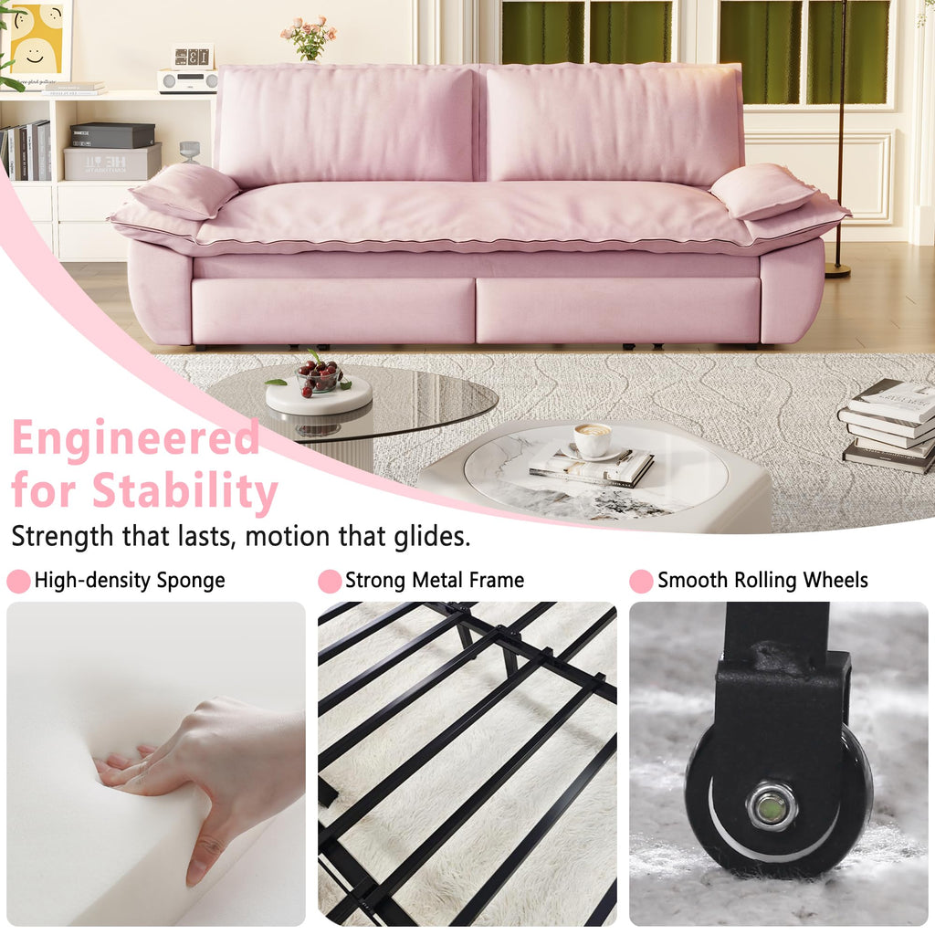 Queen Size Velvet Sleeper Sofa Bed J718