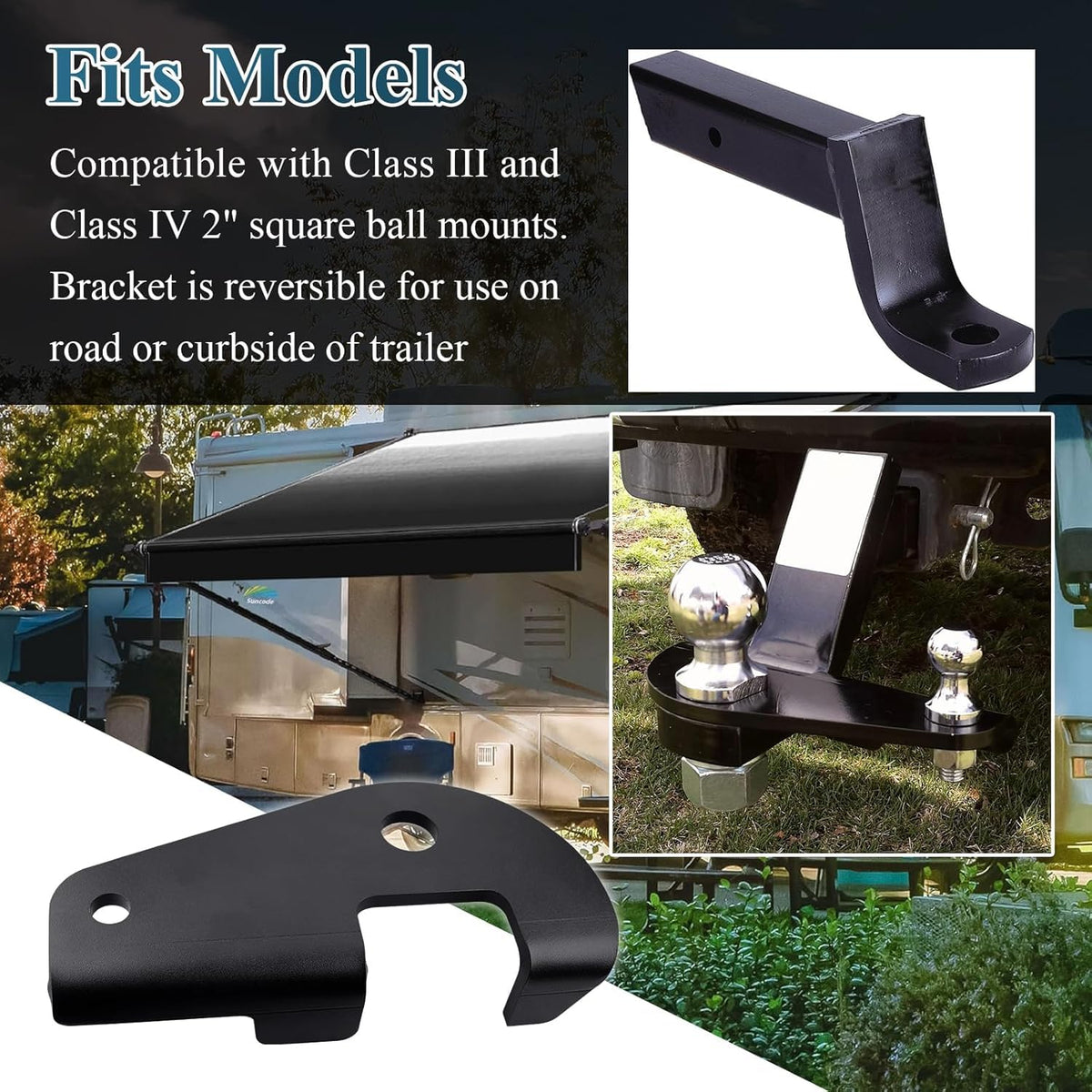 Anti Sway Trailer Hitch Adapter for 2" Square Ball Mounts H107