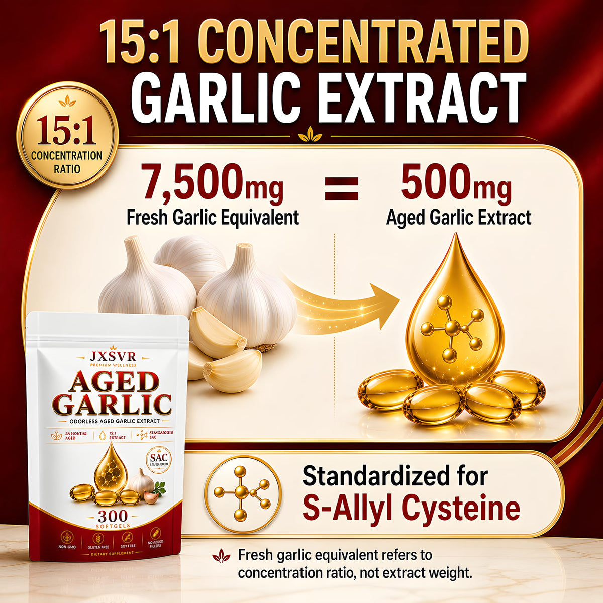Aged Odorless Garlic Extract Softgels 300 Count R537757