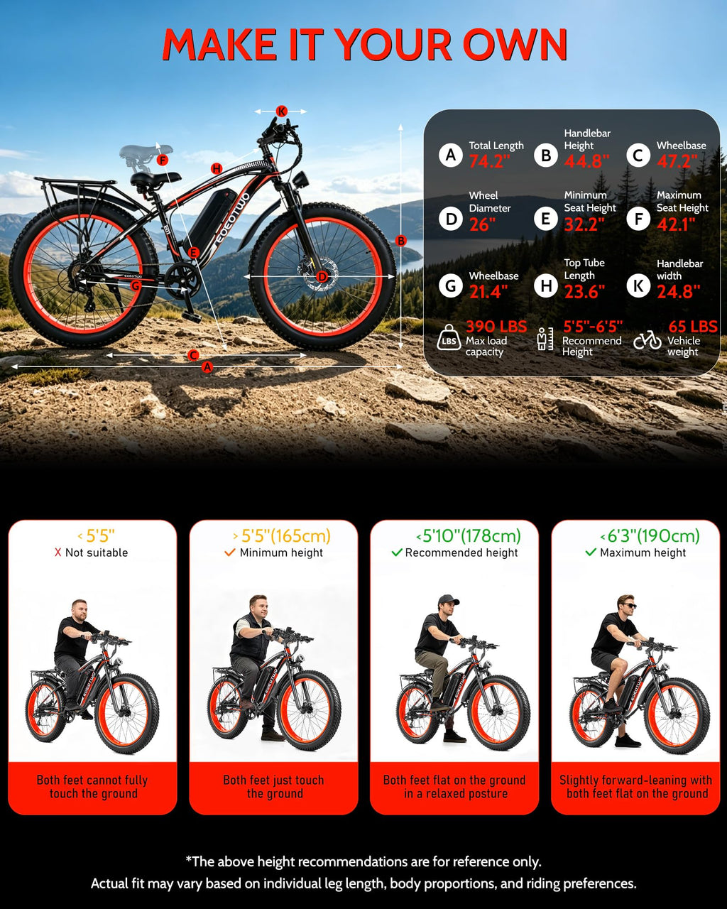 26" Fat Tire Electric Bike K61116