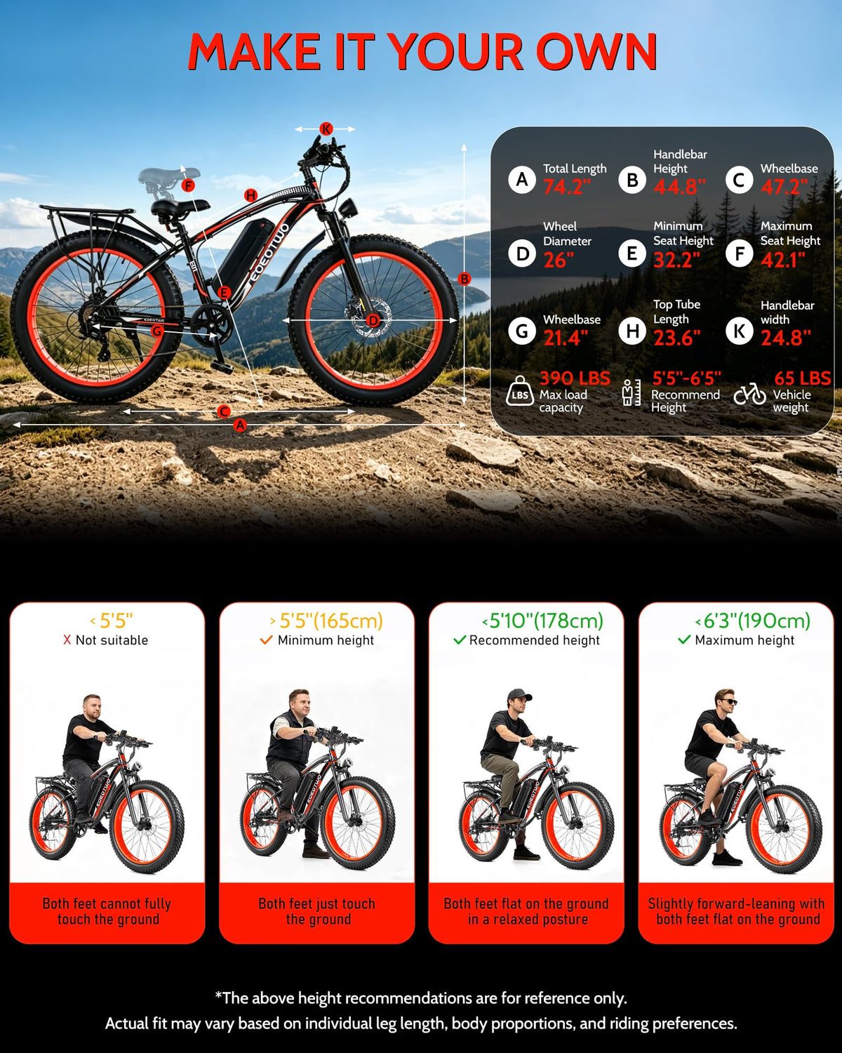 26" Fat Tire Electric Bike K61116