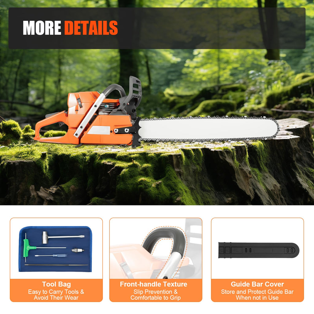 24'' 72CC 2-Stroke Gas Chainsaw S56104
