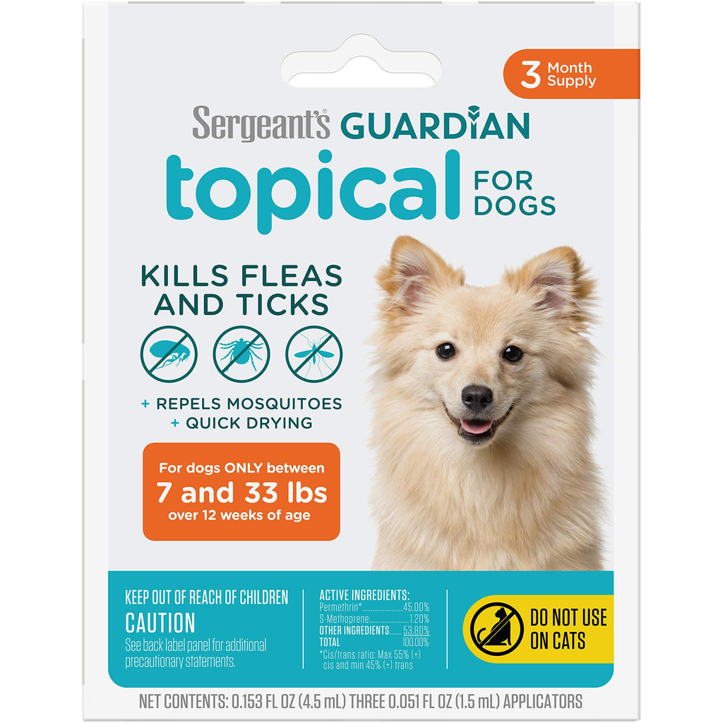 Flea & Tick Topical Dogs 7-33 lbs 3-Month H584