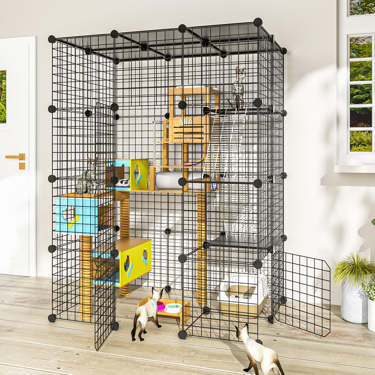 Large Detachable Metal Wire Cat Enclosure T2493