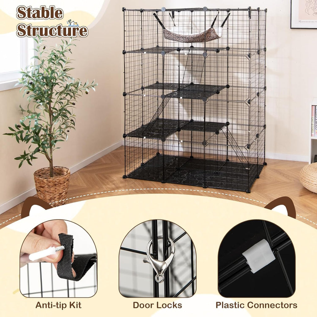 Large 4-Tier Metal Wire Cat Cage I8086