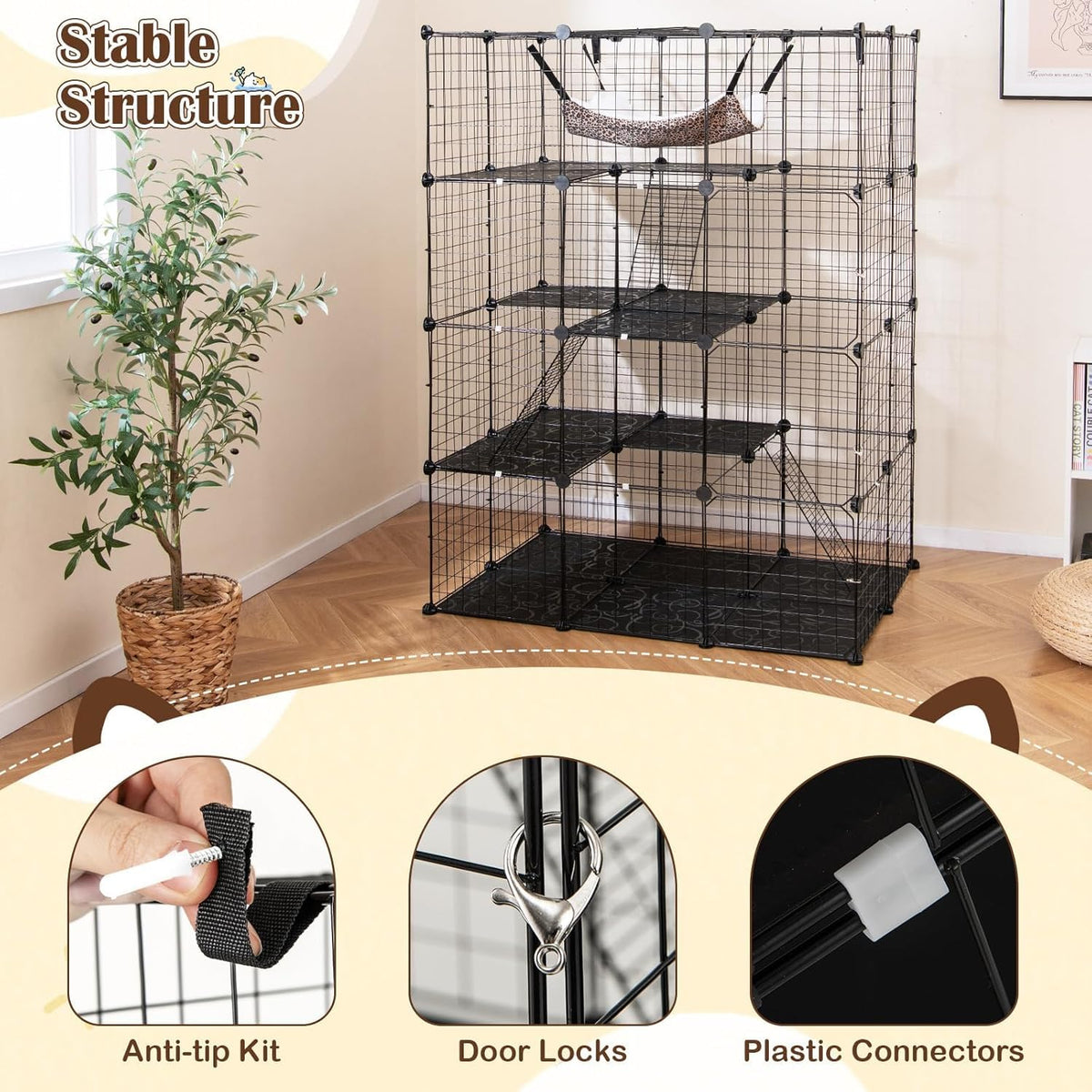 Large 4-Tier Metal Wire Cat Cage I8086