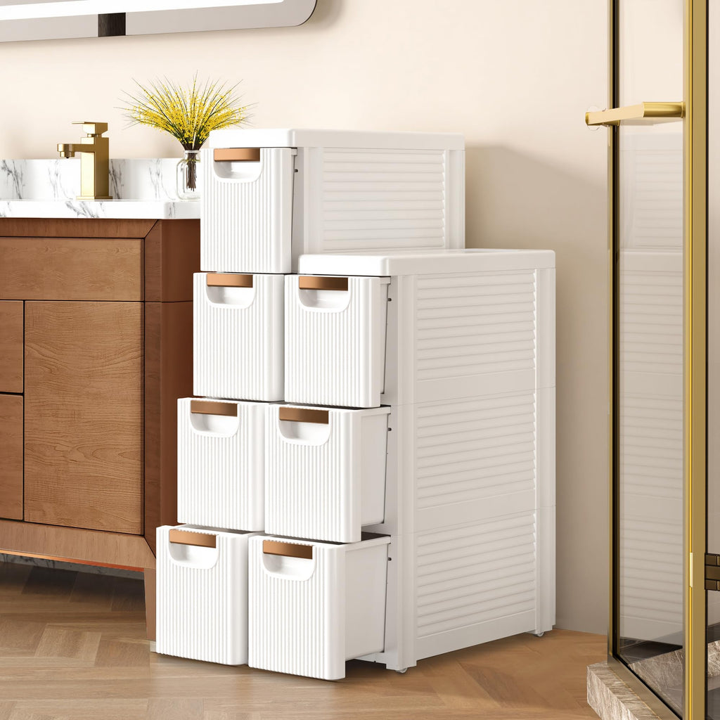 3 Drawer White Rolling Storage Cabinet D797