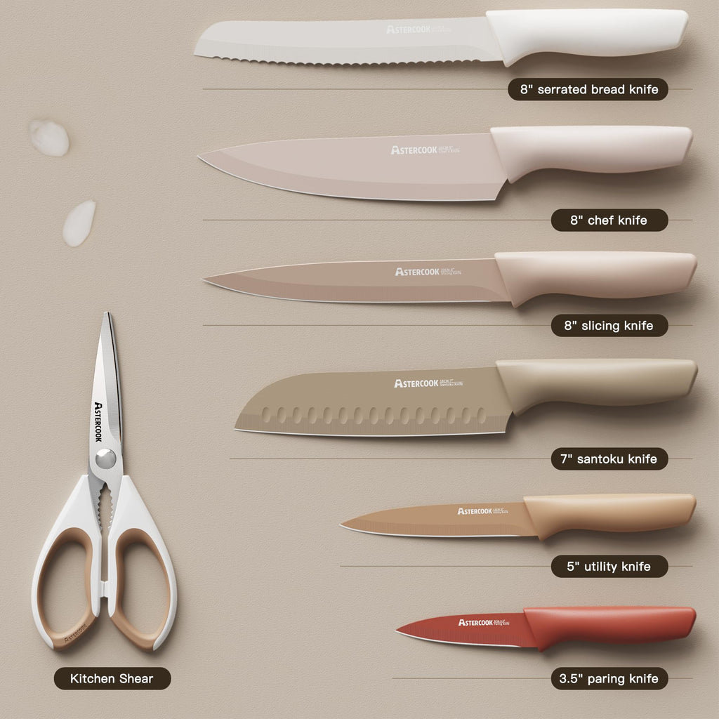 13 Piece Stainless Steel Kitchen Knife Set with Blade Guards C650