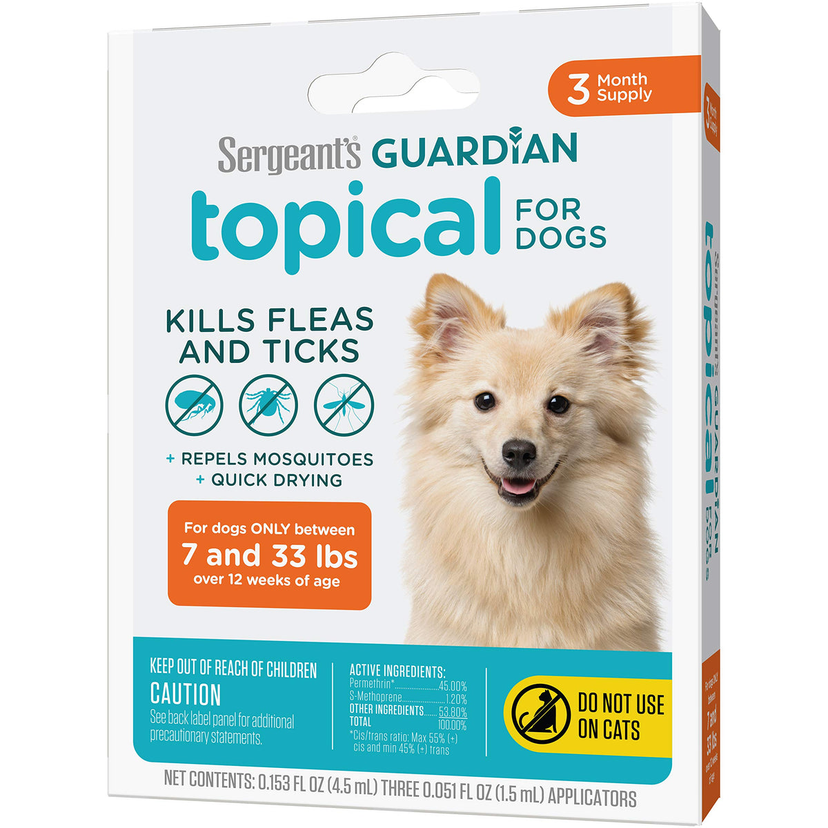 Flea & Tick Topical Dogs 7-33 lbs 3-Month H584