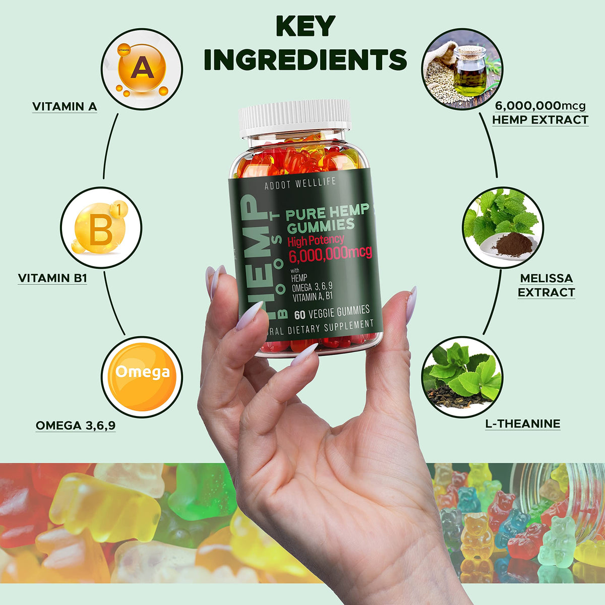 Hemp Gummies 60 Gummies R213