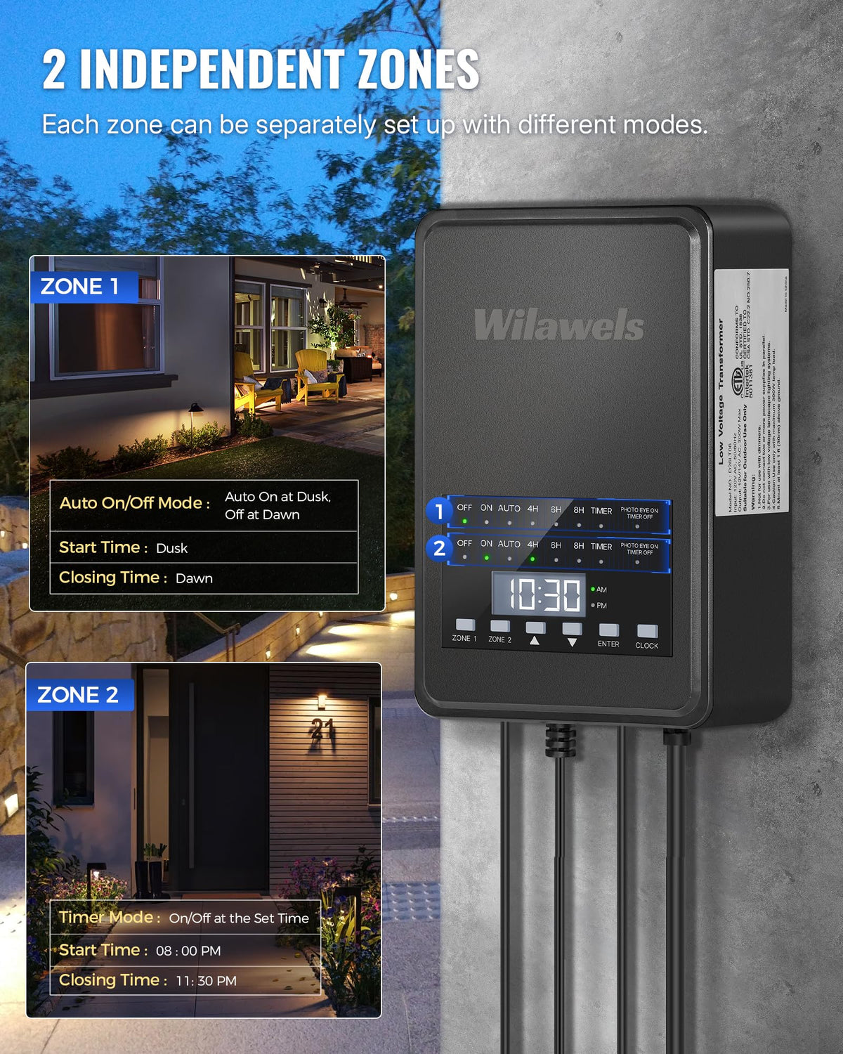 300W Low Voltage Landscape Transformer with Timer & Photocell Sensor V5327