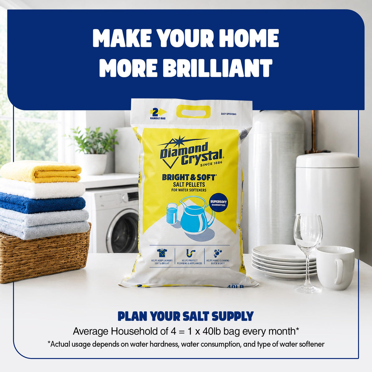 Water Softener Salt Pellets, 40 Pounds J107348