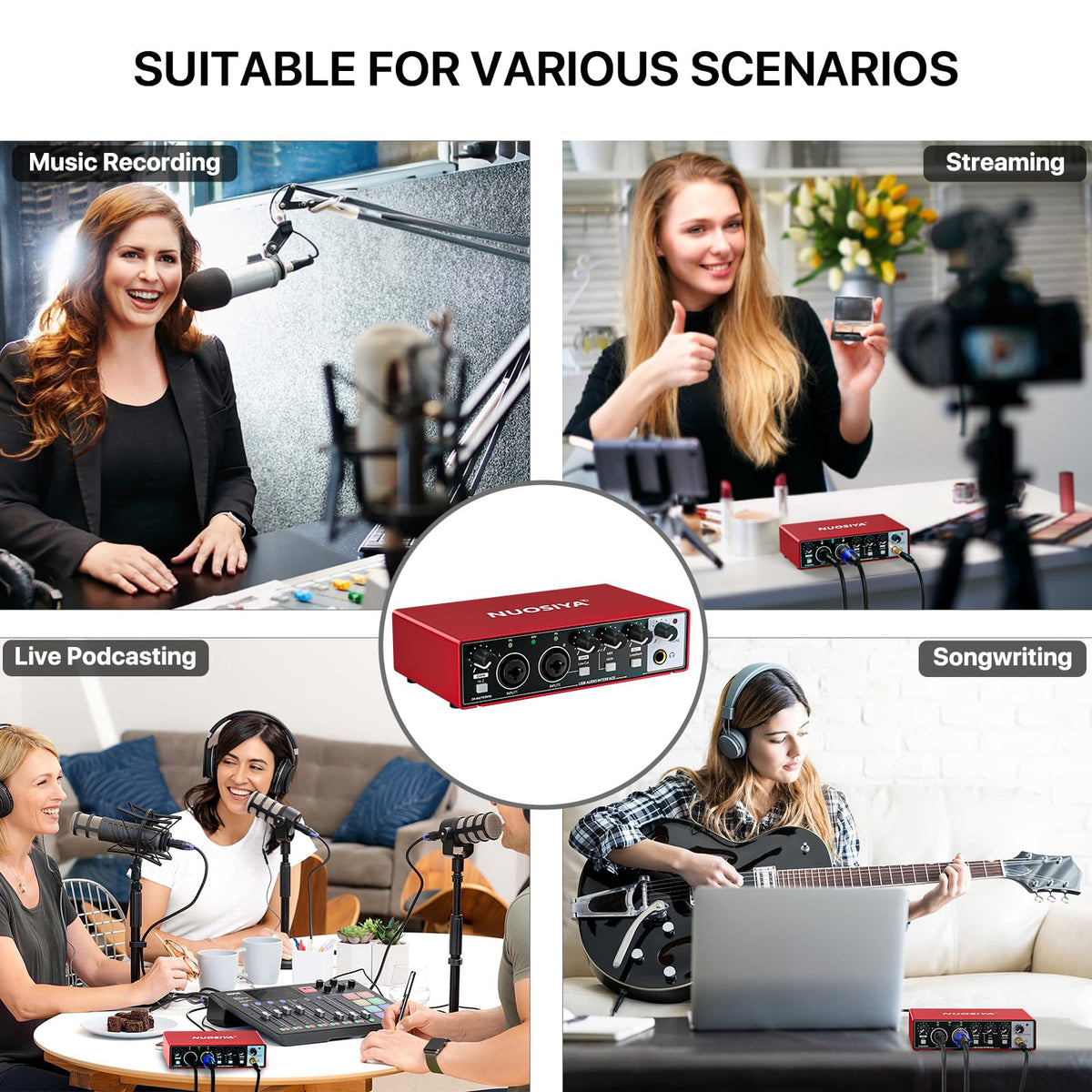 Red USB Audio Interface with 48V Phantom Power V83735