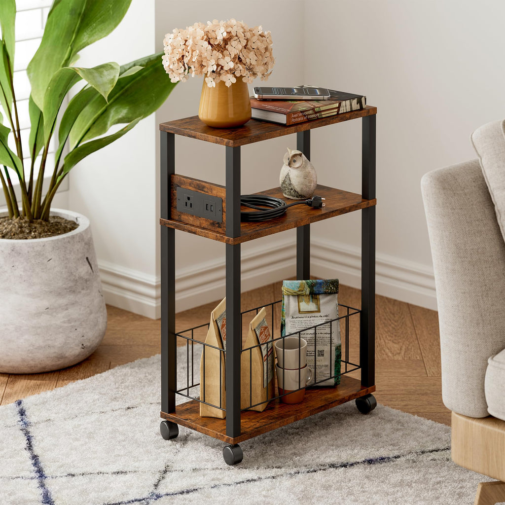 Rolling Side Table with Wheels C2557