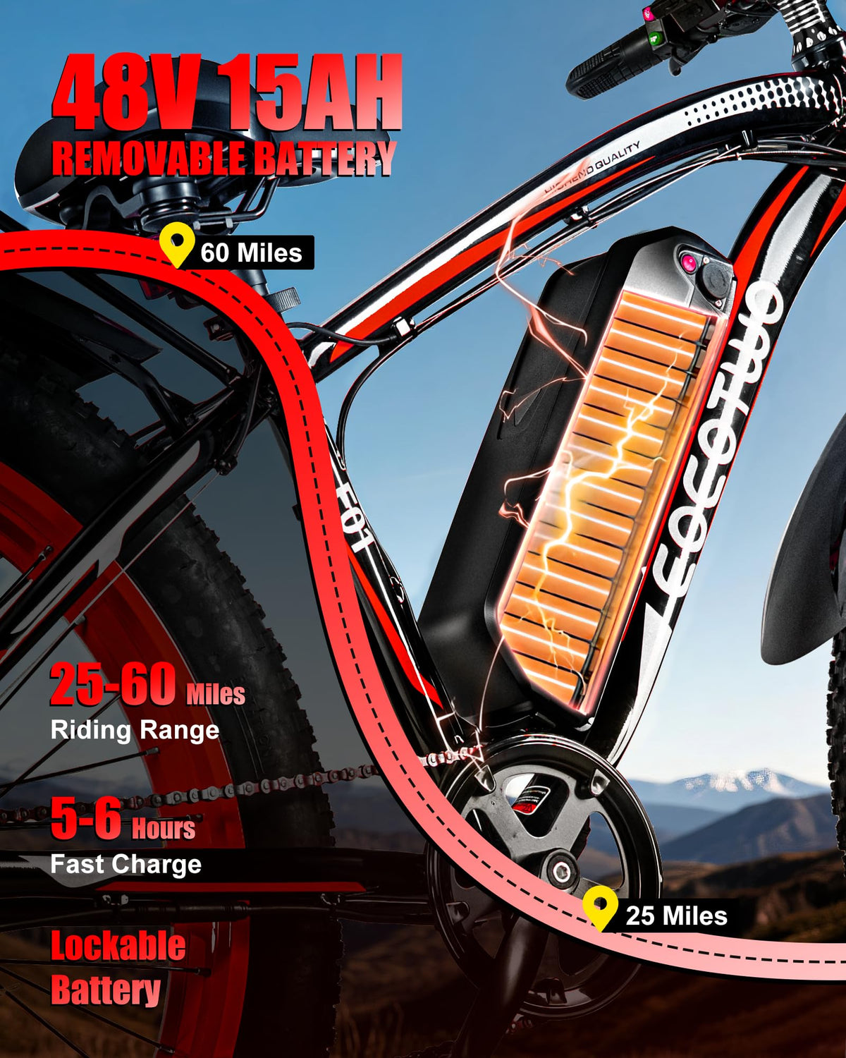26" Fat Tire Electric Bike K61116