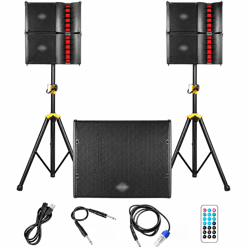 2000W Powered Line Array PA Speaker System with 18 Inch Subwoofer K449