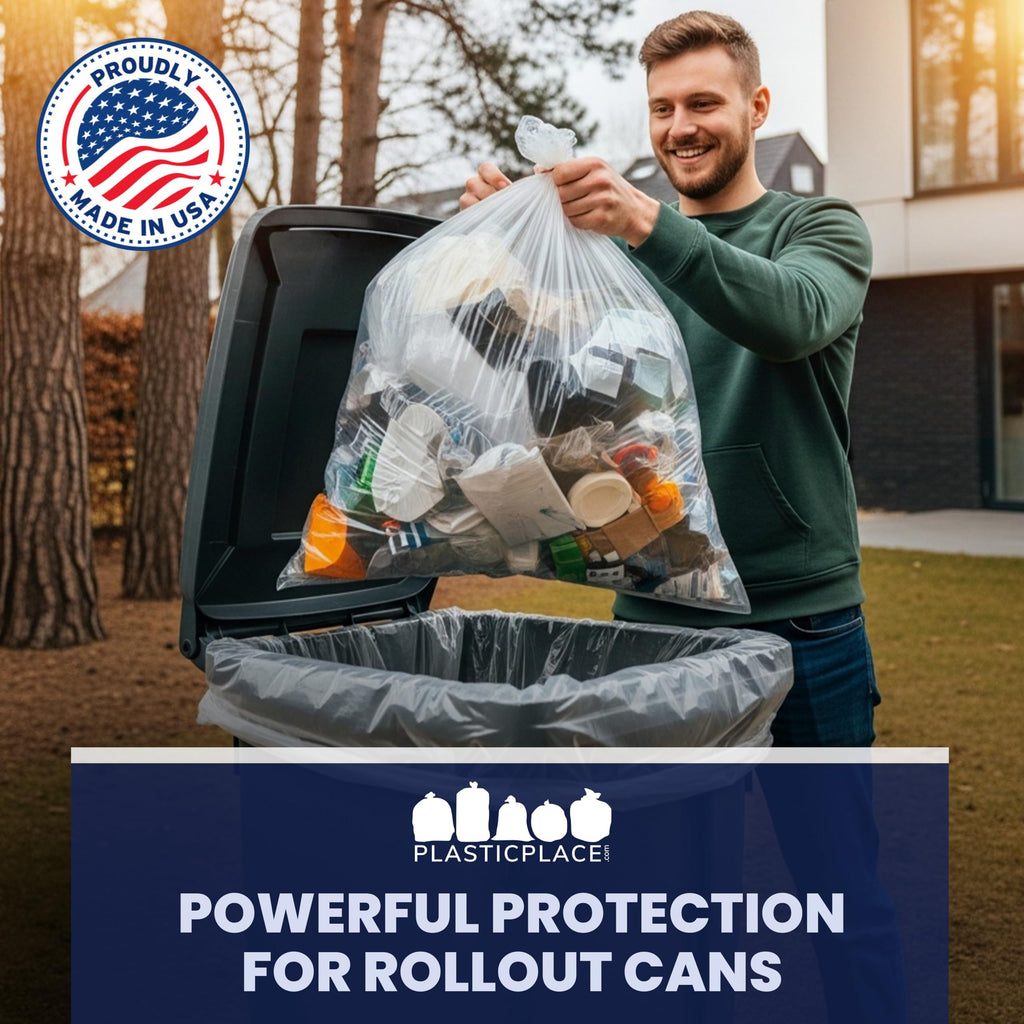 95-96 Gallon 2 Mil Clear Heavy Duty Trash Bags 25 Count F4771