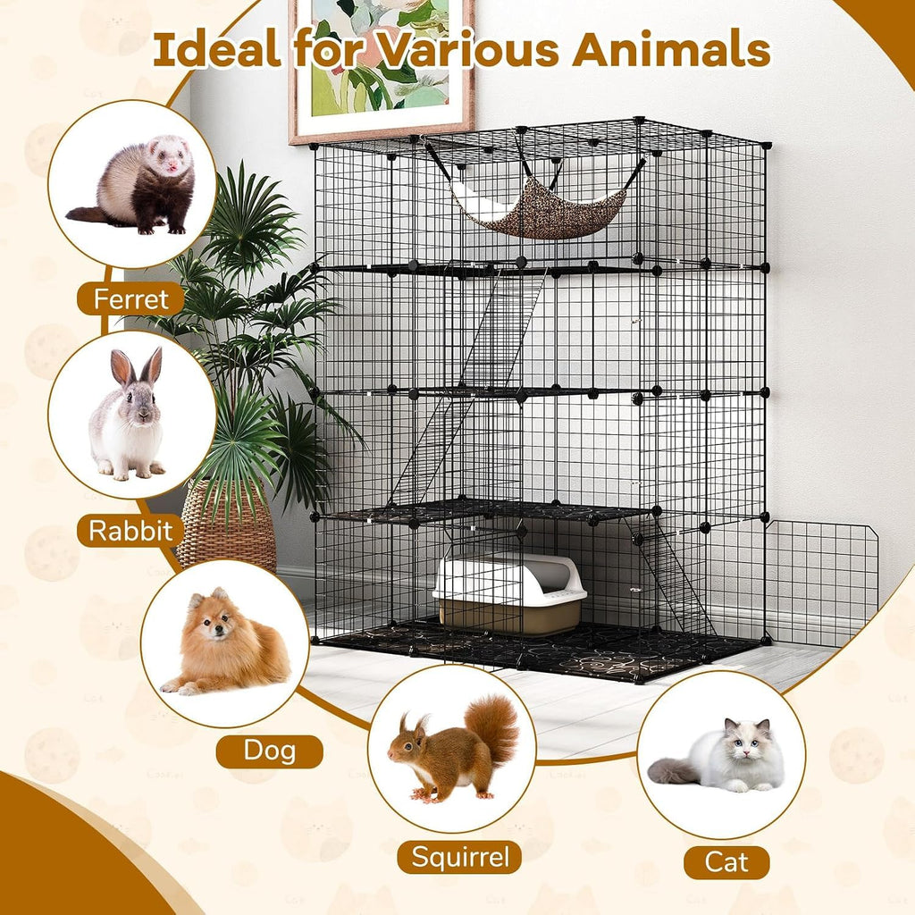 Large 4-Tier Metal Wire Cat Cage I8086
