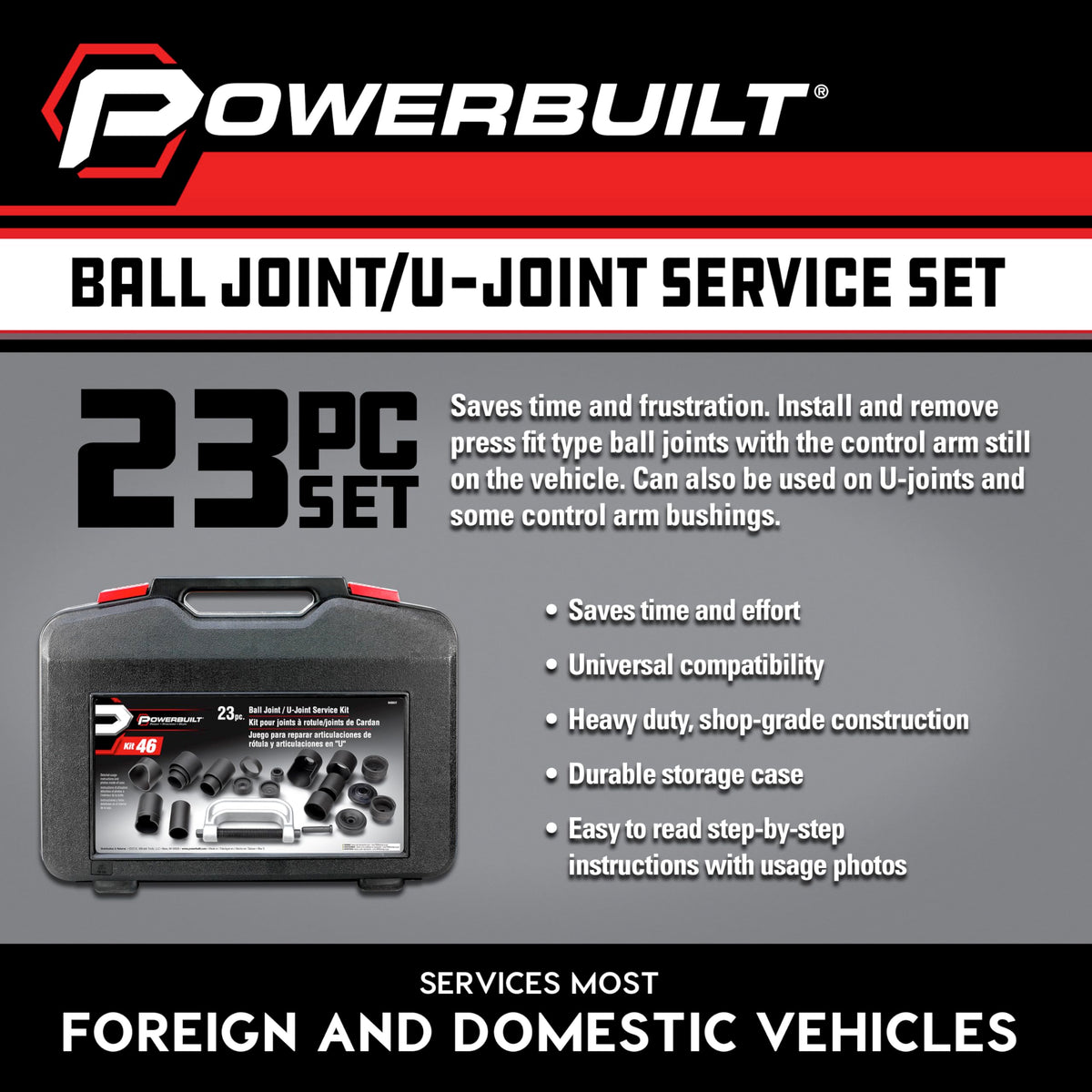 23 Piece Ball Joint and U Joint Service Set E3348