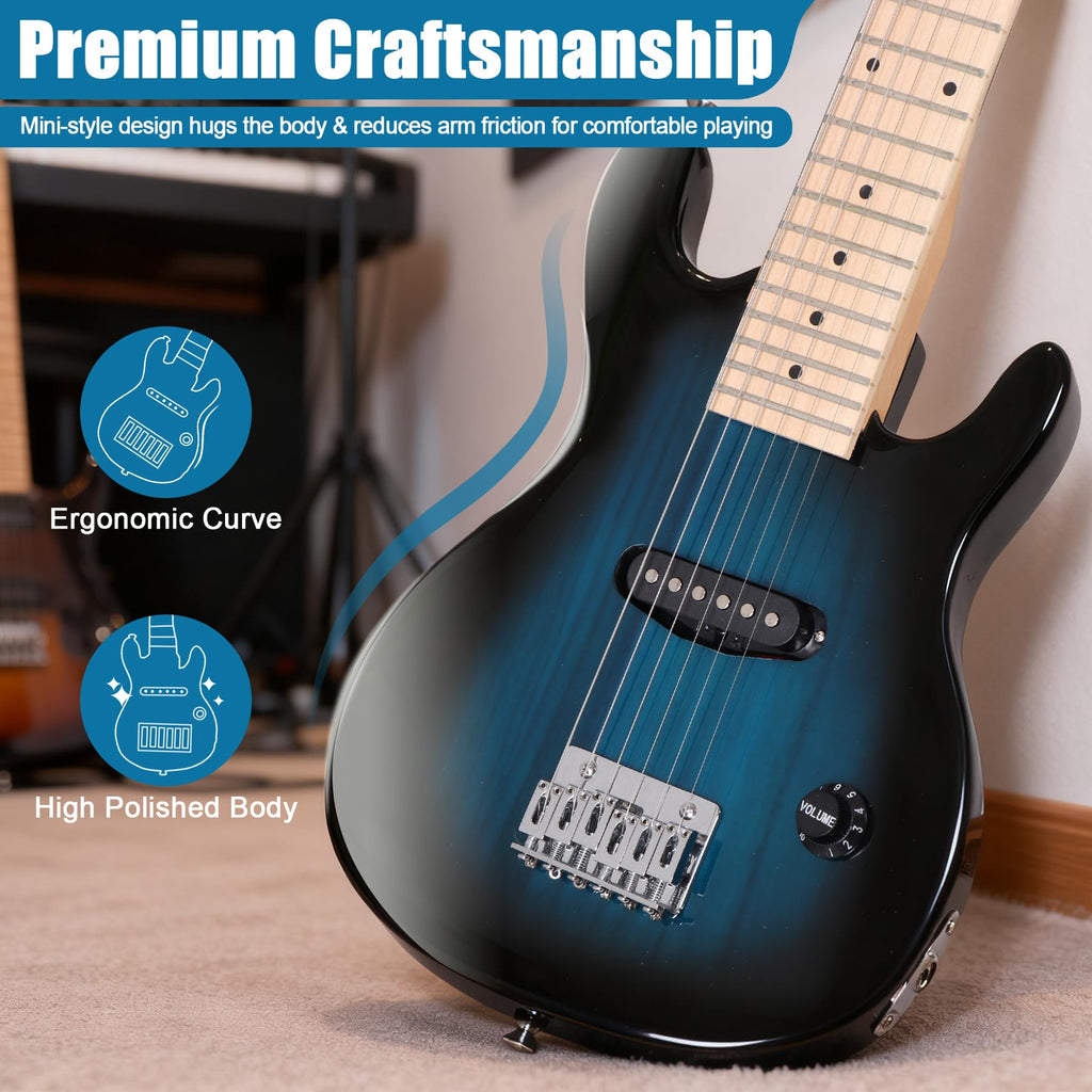 30 Inch Blue Electric Guitar Kit with Amplifier U584194