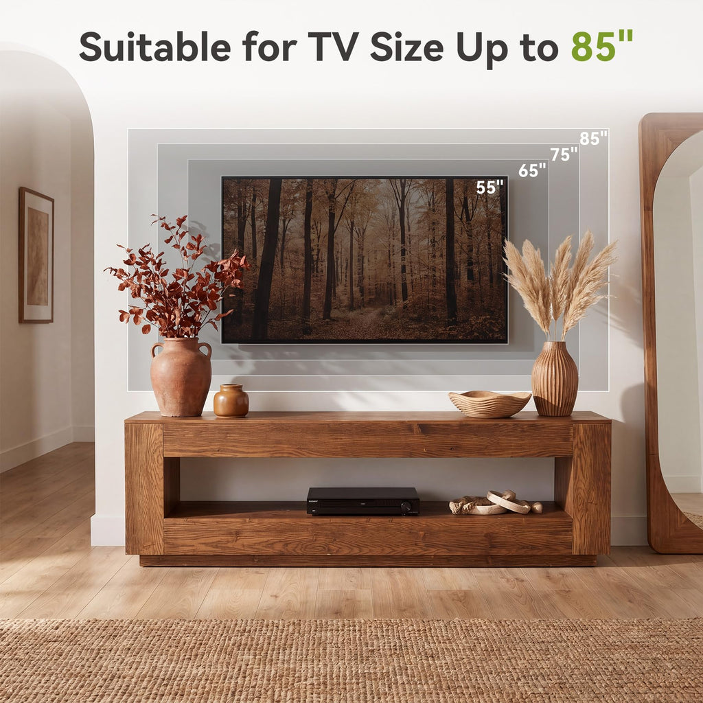 70.86-in Solid Wood 2-Tier TV Stand D192