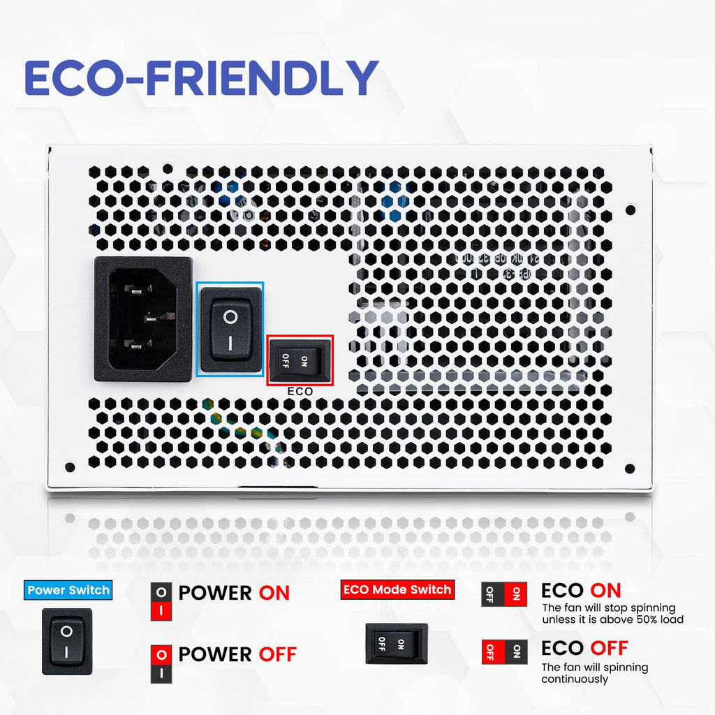 1000W White Power Supply M8018