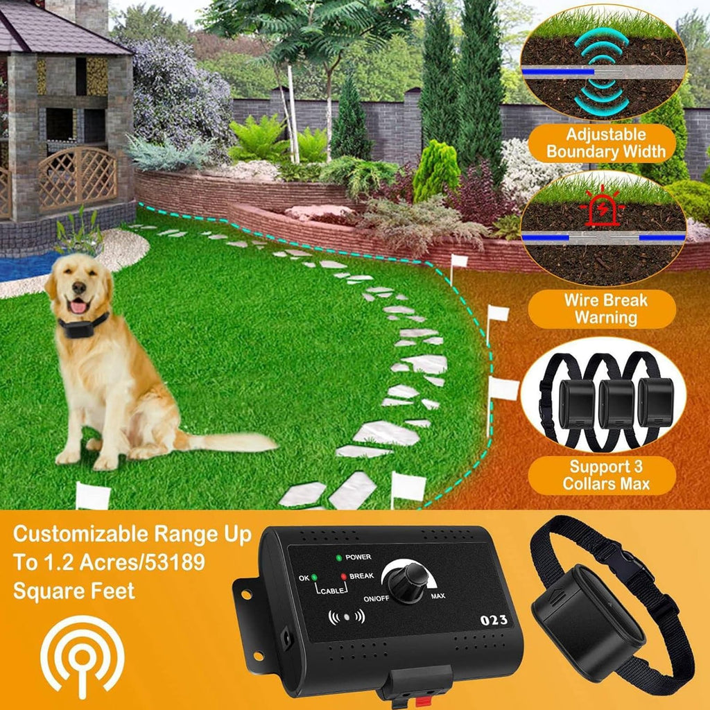 Electric Dog Fence, In-Ground Pet Containment System, Waterproof Training Collar E20136