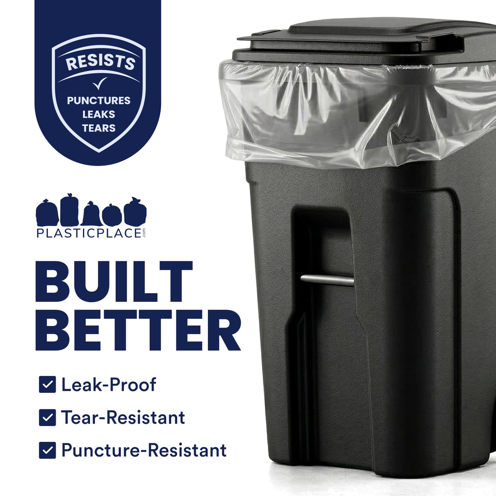 95-96 Gallon 2 Mil Clear Heavy Duty Trash Bags 25 Count F4771