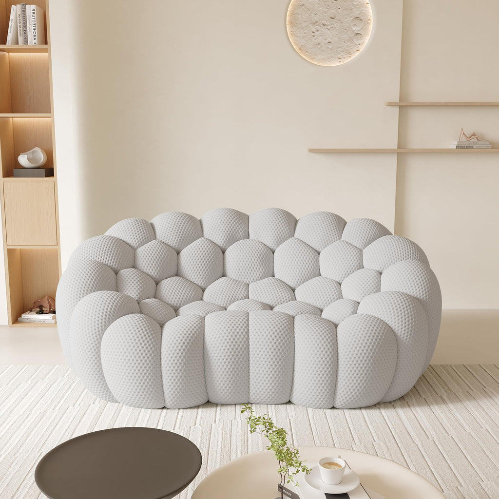 Light Gray Curved Upholstered Sofa Z9060