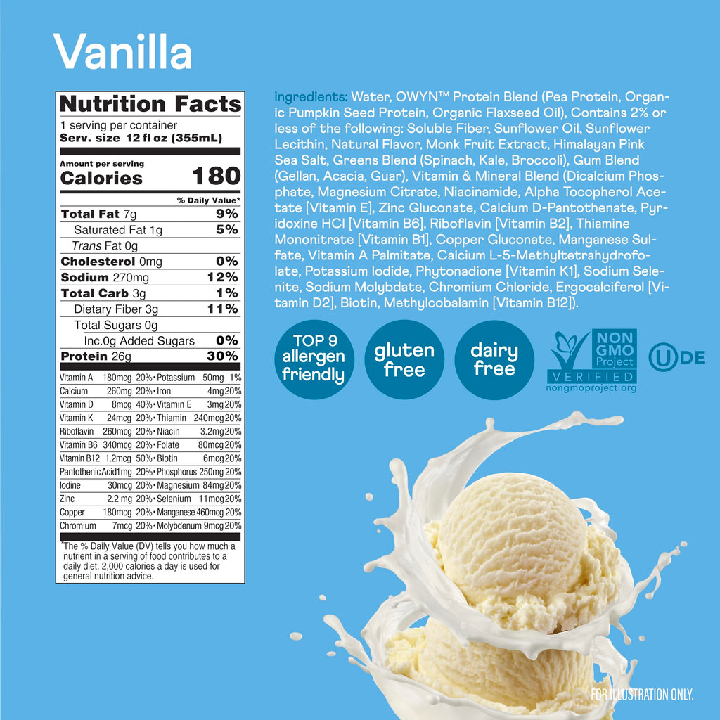 26g High Protein Shake, Vanilla Flavored, 12 Ct C7608