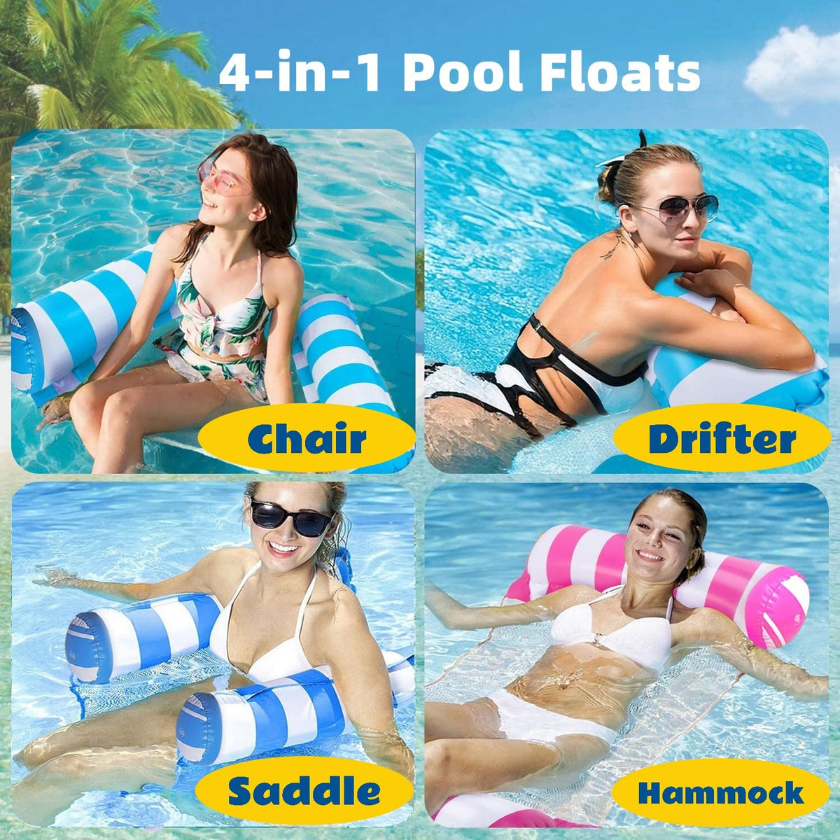 4 Pack XL Water Pool Floats N72497
