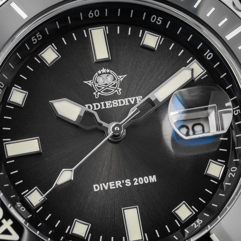 41 MM Mens Dive Watch Quartz Movement 200 M Waterproof Luminous Analog Gradient Dial W589