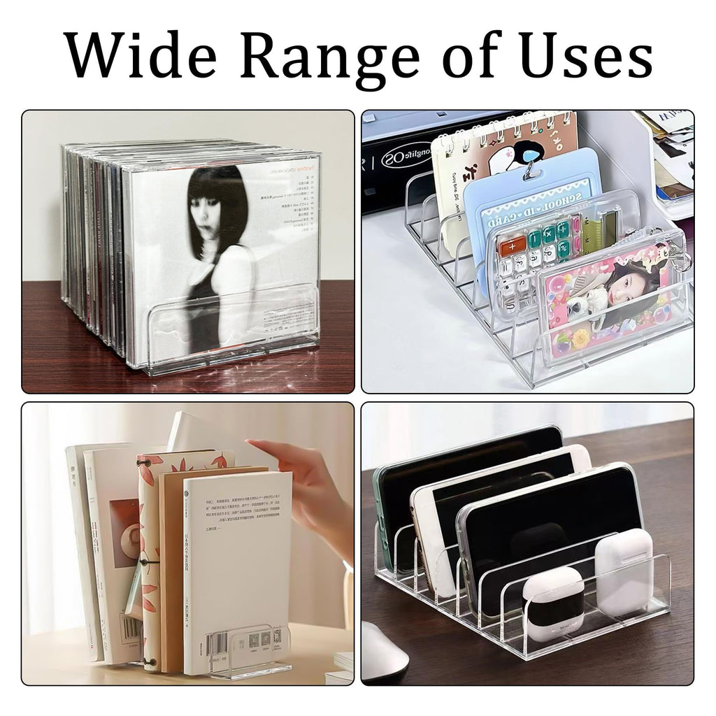 2 Pcs Clear Acrylic CD Holder L5214