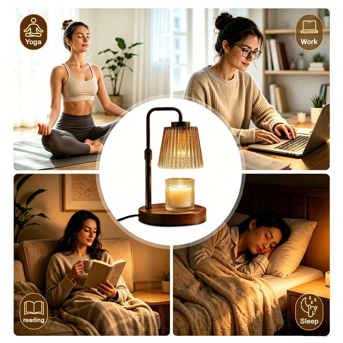Adjustable Dimmable Electric Candle Warmer Lamp with Timer N479