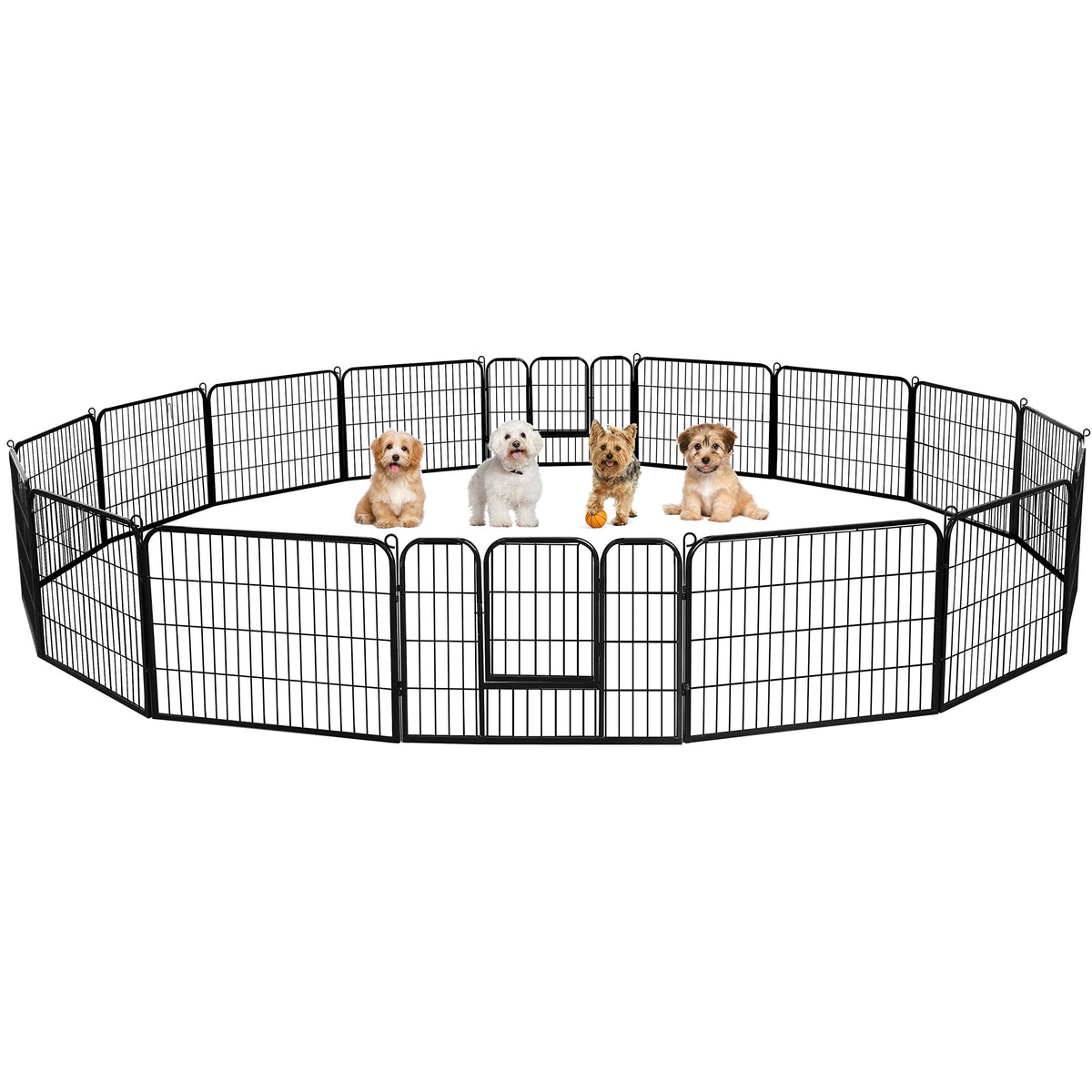 24" H 16-Panel Extra Wide Dog Playpen with Door S6754