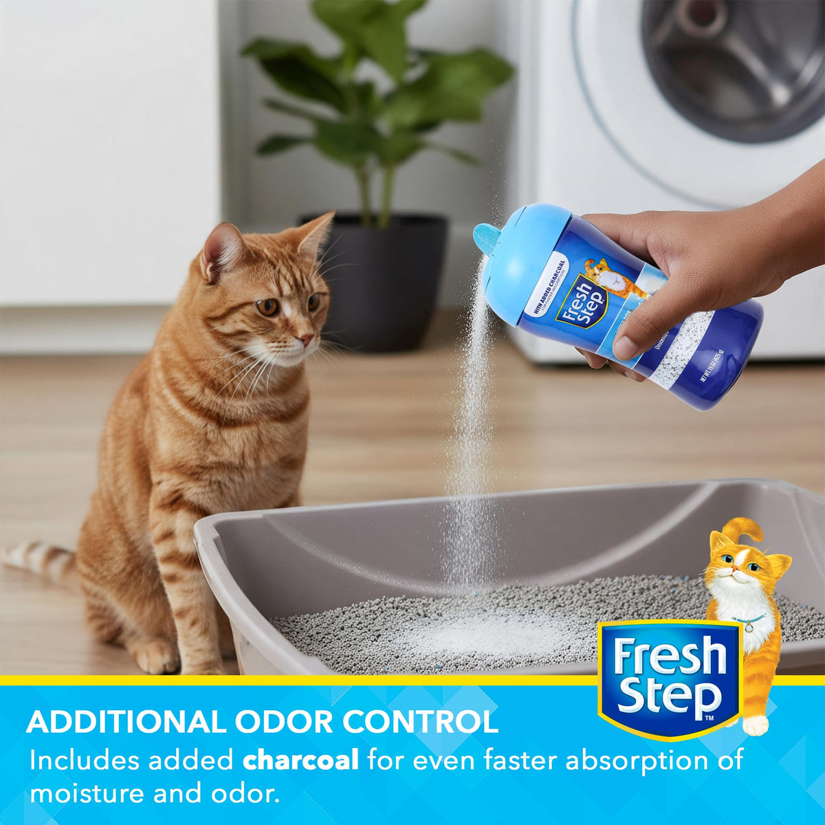 Charcoal Odor Eliminating Cat Litter Box Powder, 15 Oz, 2-Pack T96854