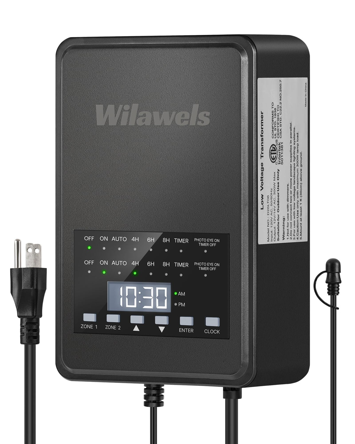 300W Low Voltage Landscape Transformer with Timer & Photocell Sensor V5327