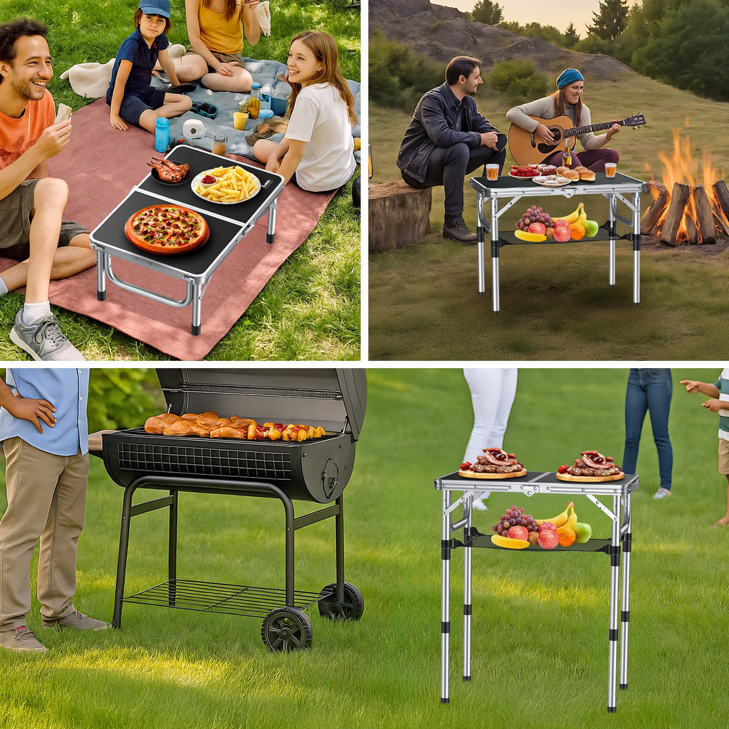 Folding Camping Table 24"X 16" Adjustable Height Z7205