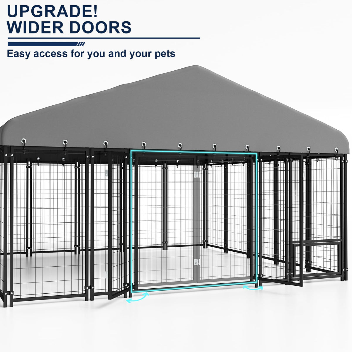 10X10FT Heavy Duty Galvanized Steel Dog Kennel with Roof F2828