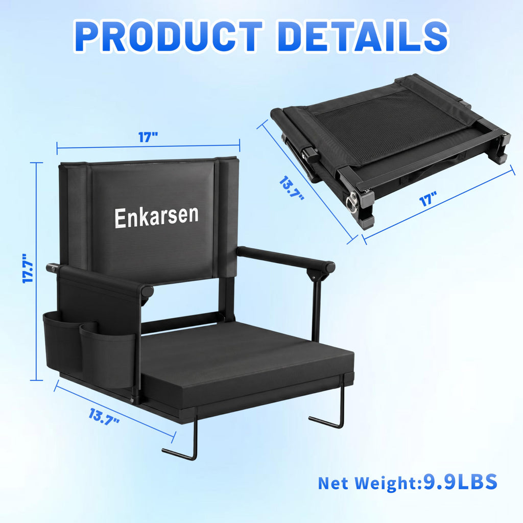 Portable Stadium Seat with Armrests & Cup Holder G9514