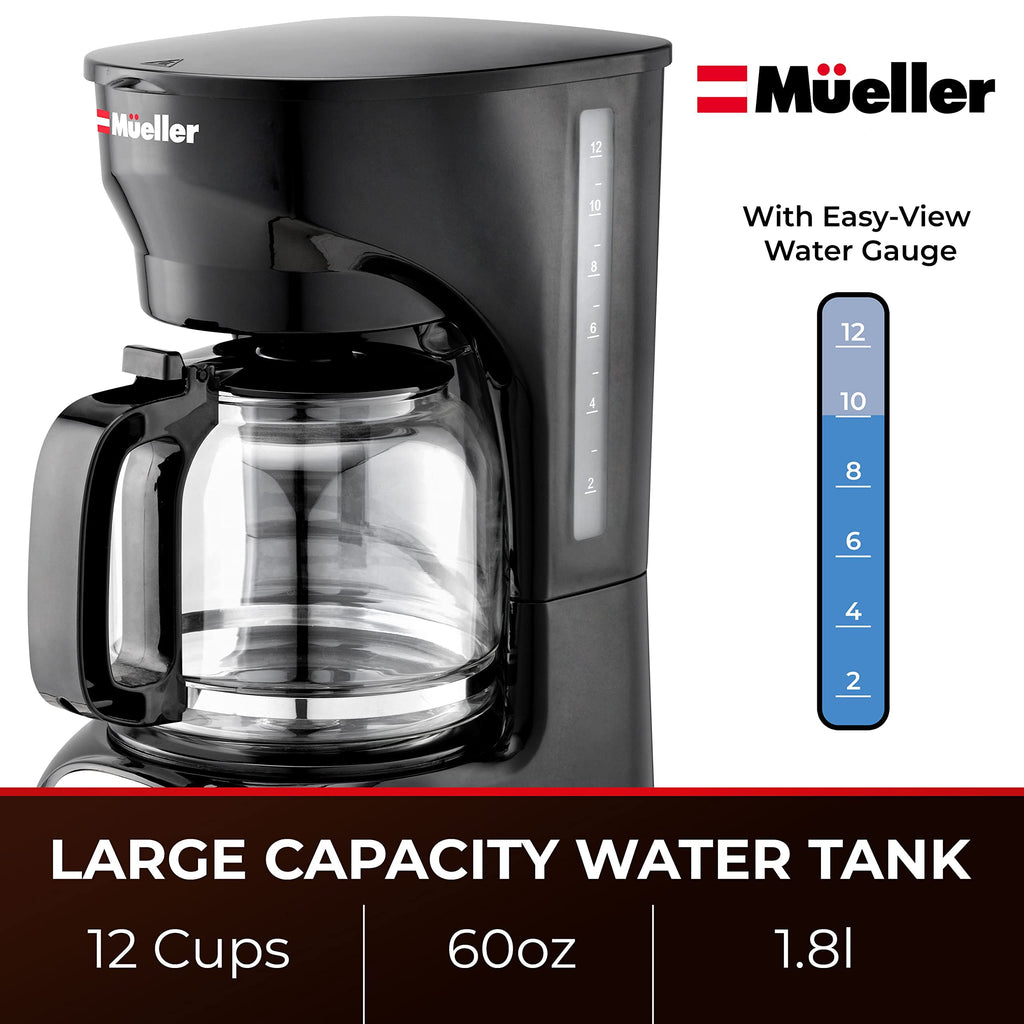 12-Cup Drip Coffee Maker with Glass Carafe W35927