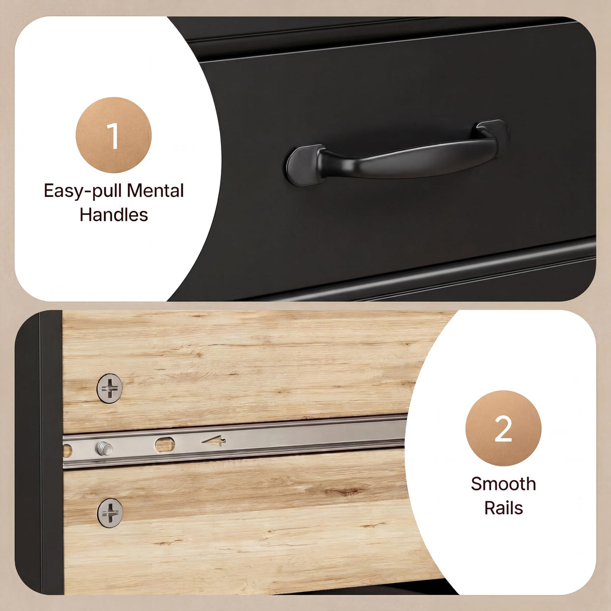 Black 6 Drawer Dresser P8033