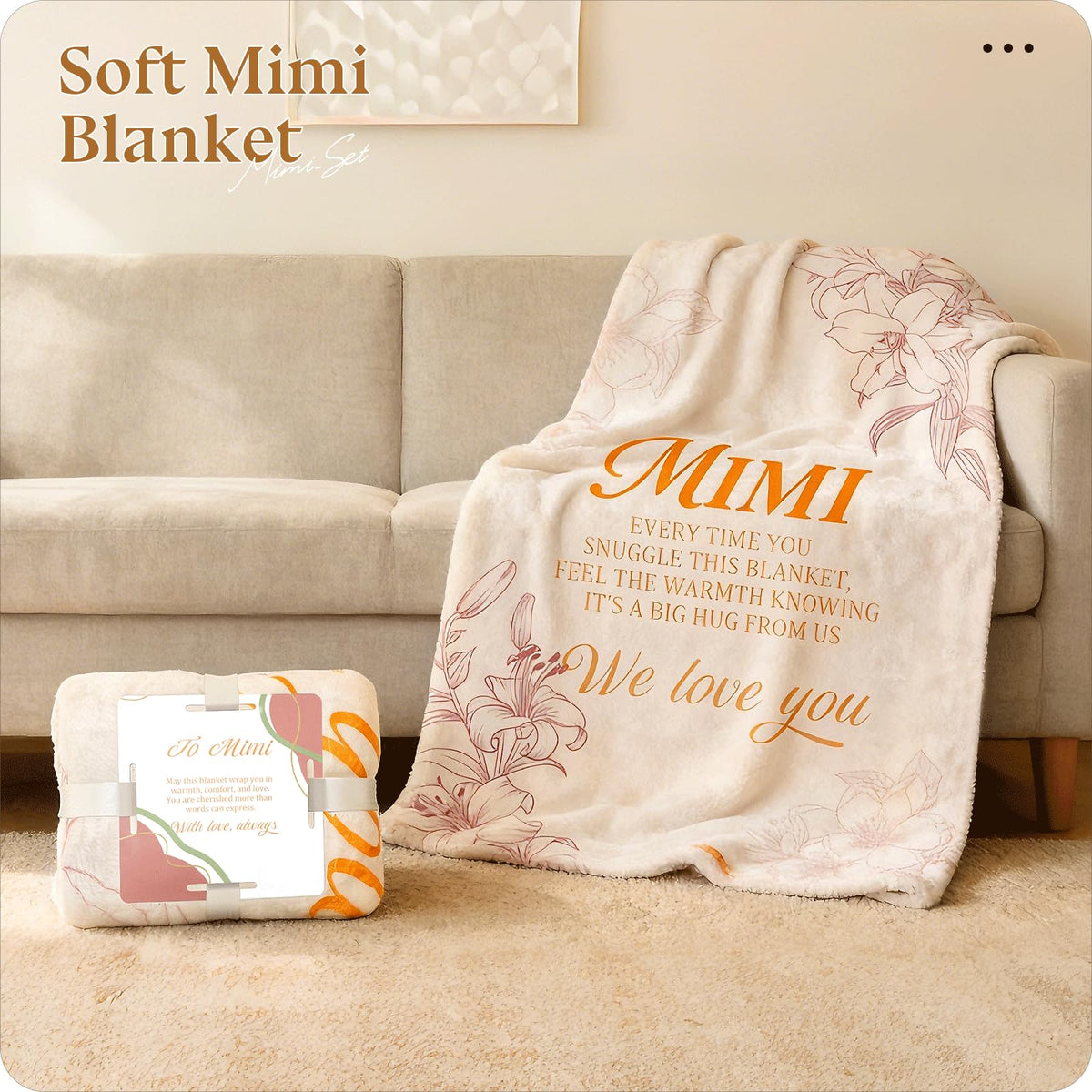 Grandma Gift Set with Blanket and Glass Cup B7379