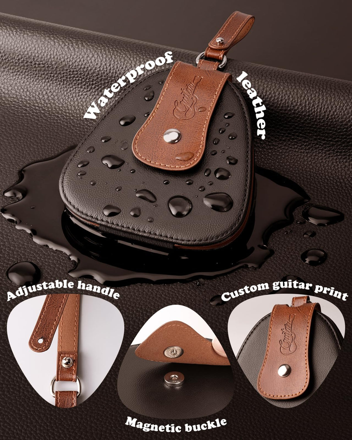 Guitar Picks Holder PU Leather Bag E30825