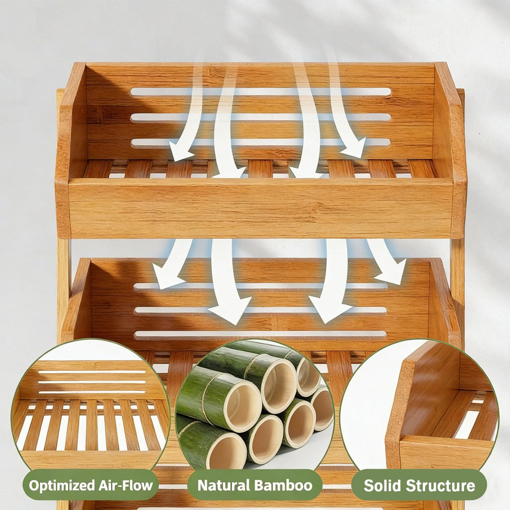 3-Tier Bamboo Fruit & Vegetable Basket Organizer B8249