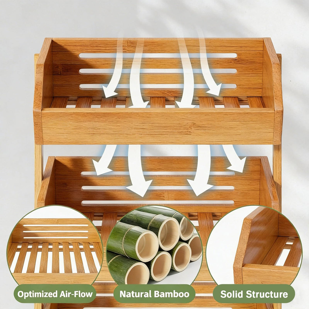 3-Tier Bamboo Fruit & Vegetable Basket Organizer B8249
