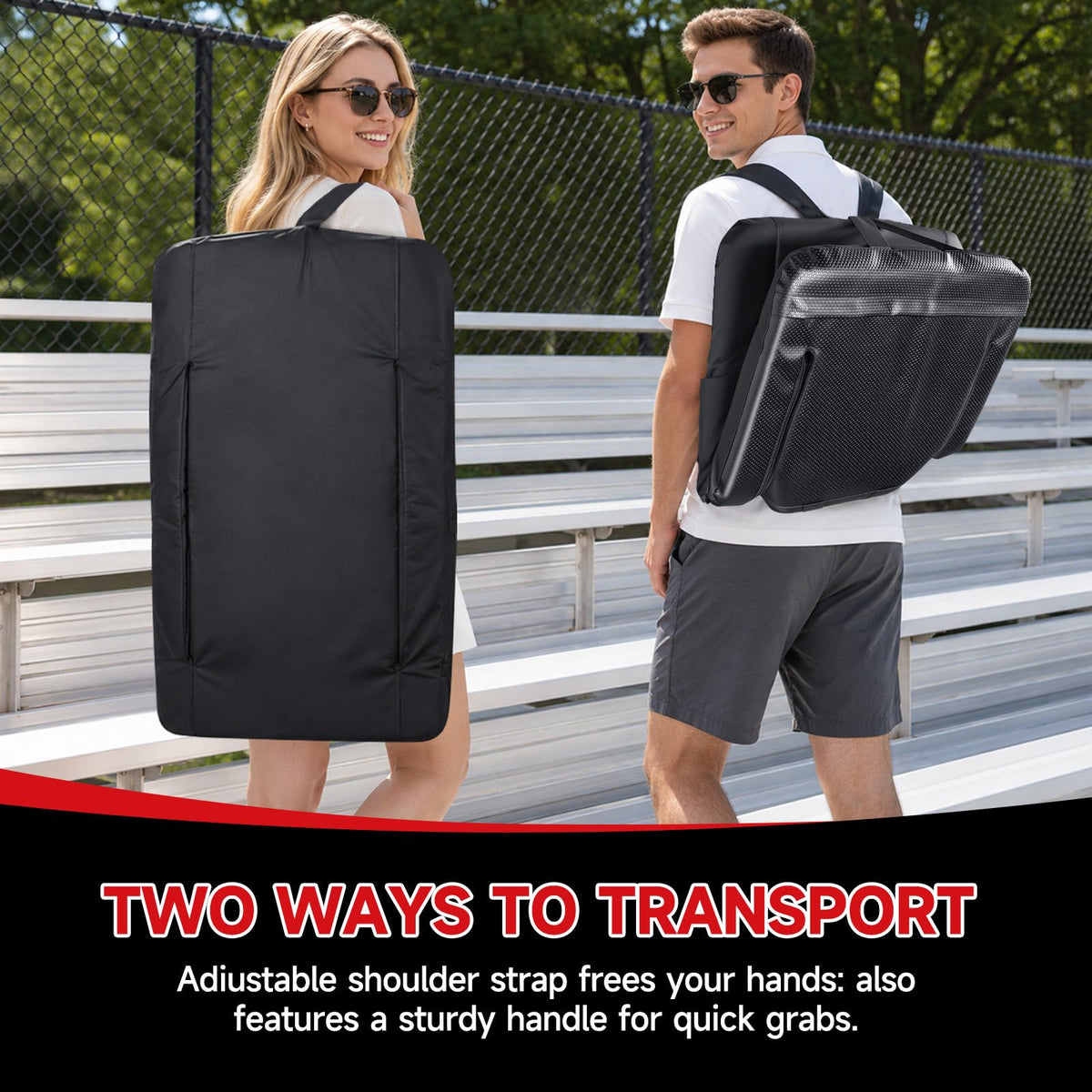 2 Pack Folding Stadium Seats with Back Support and Cushion G20100